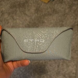 Etro Embossed Silver Sunglasseses With Case